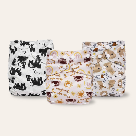 3 Pack of Modern Cloth Nappies